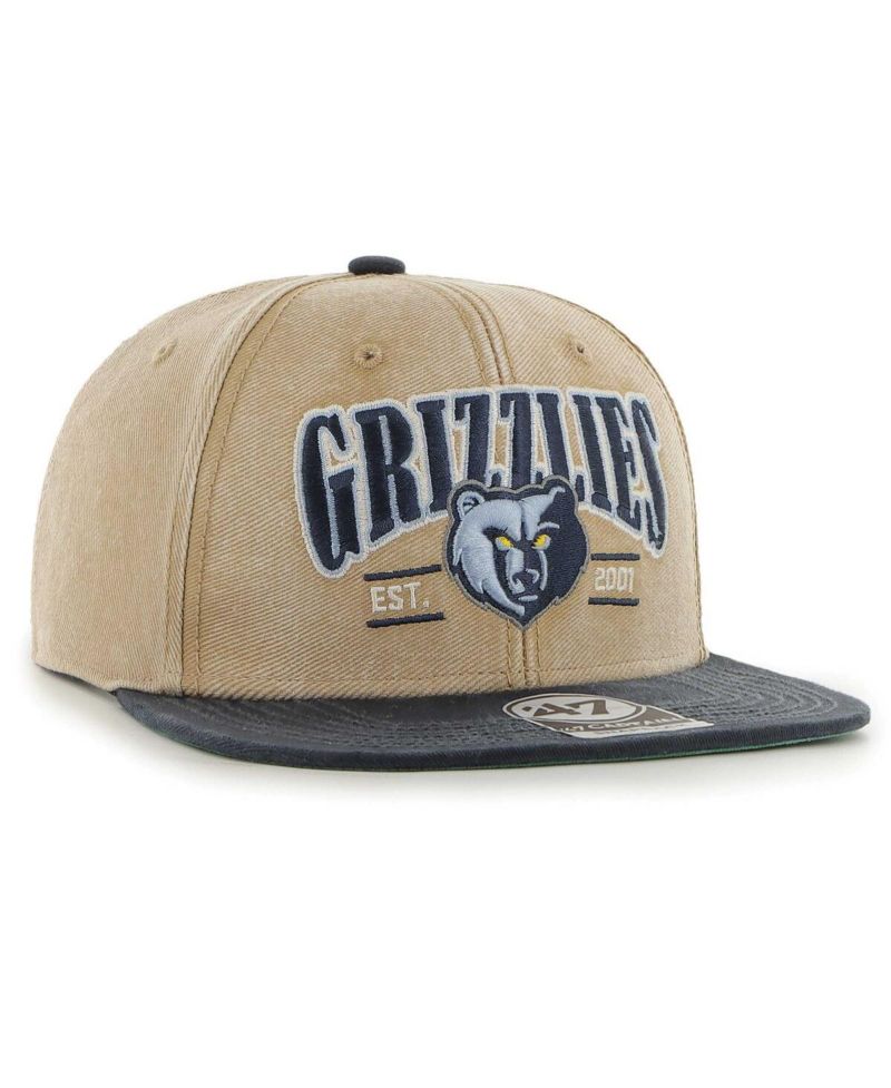 Men's Khaki/Navy Memphis Grizzlies Chilmark Captain Snapback Hat