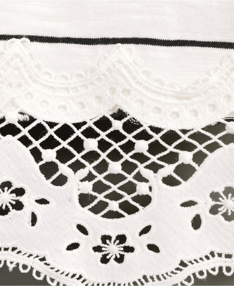 Plus Size Short Sleeve Slub Jersey Cutwork T-Shirt