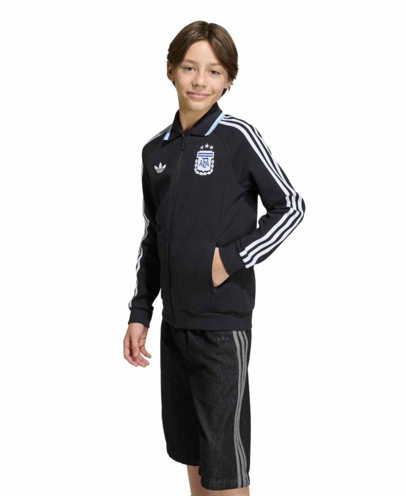 Big Boys and Girls Black Argentina National Team Away Full-Zip Anthem Jacket
