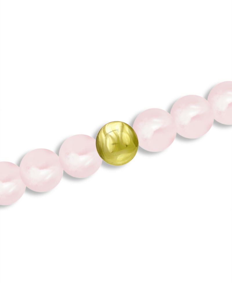 Genuine Stone Bead Stretch Bracelet with Silver Plate or Gold Plate Bead Accent