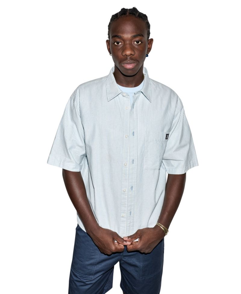Men's Striped Oxford Short-Sleeve Shirt