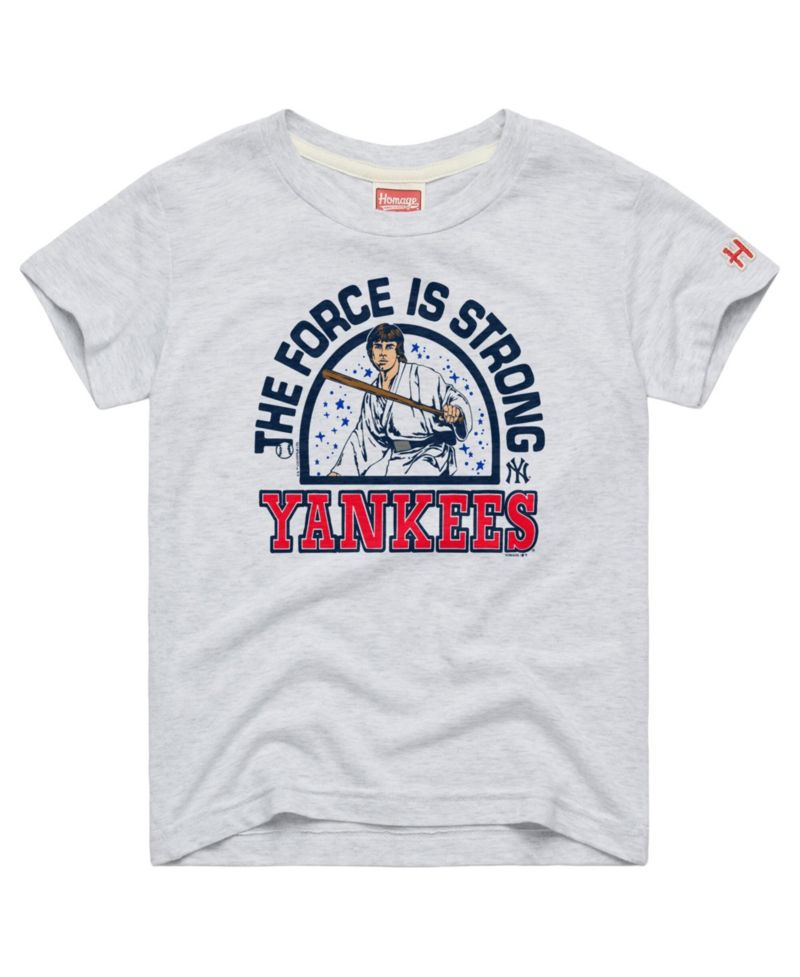 Big Boys and Girls Heather Gray New York Yankees Star Wars x MLB Dark Side T-Shirt