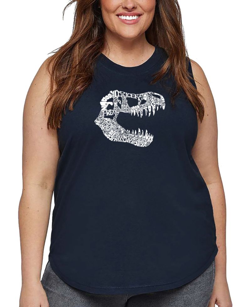 Plus Size Trex Word Art Tank Top