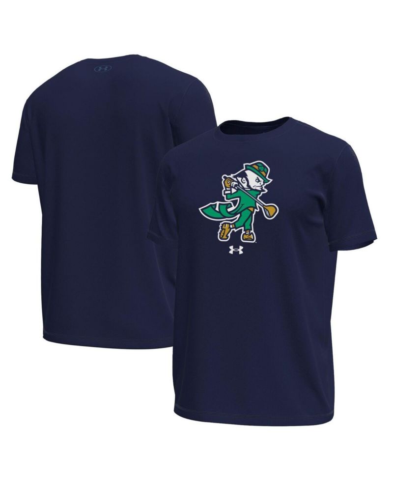 Men's Navy Notre Dame Fighting Irish Golf Leprechaun Tech Stretch T-Shirt