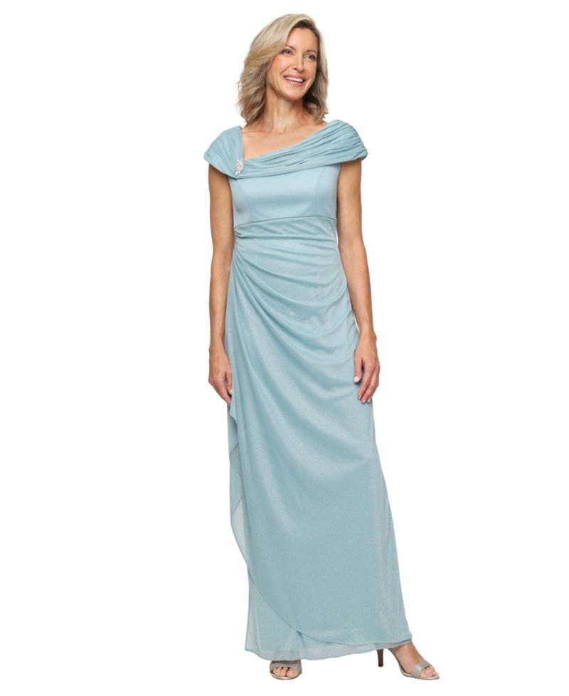 Petite Glittered Ruched Gown