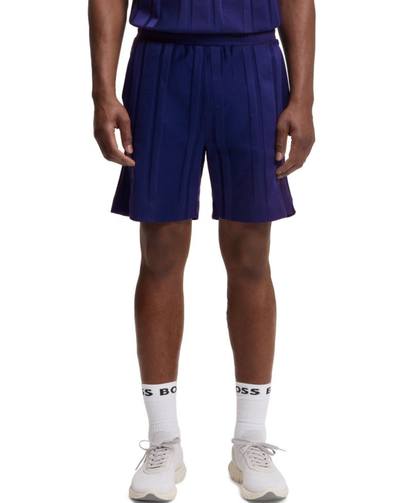 Men's Cotton-Jersey Lustrous Stripe Shorts