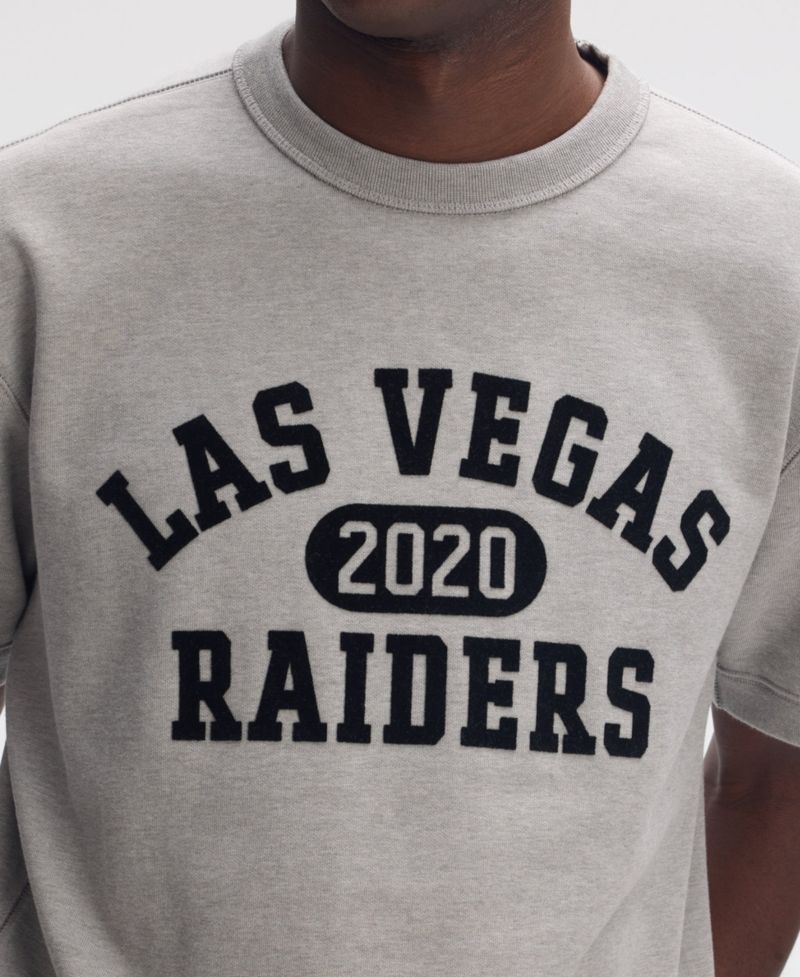 Men's Las Vegas Raiders IconicFleece Short Sleeve Crewneck Sweatshirt