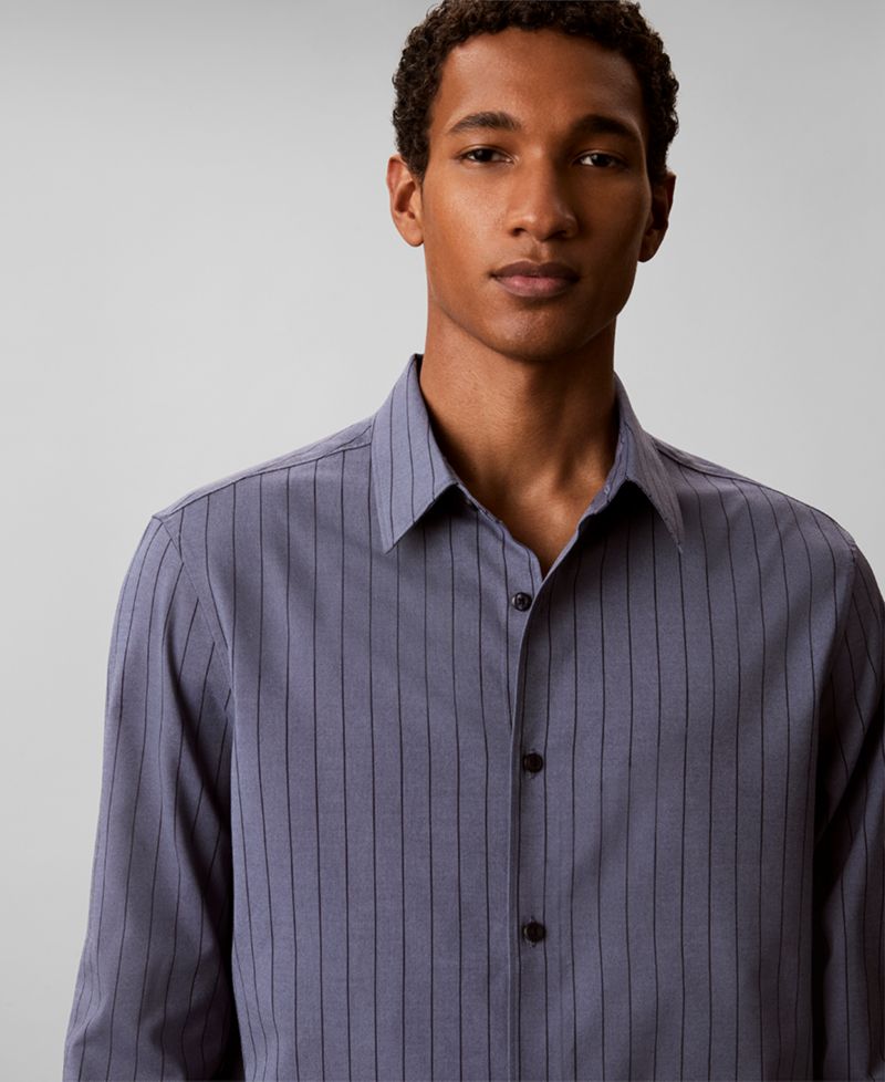 Men's Pinstripe Classic Long-Sleeve Shirt