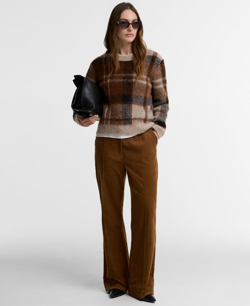 Women's Glendyn Tartan Alpaca-Blend Crewneck Sweater