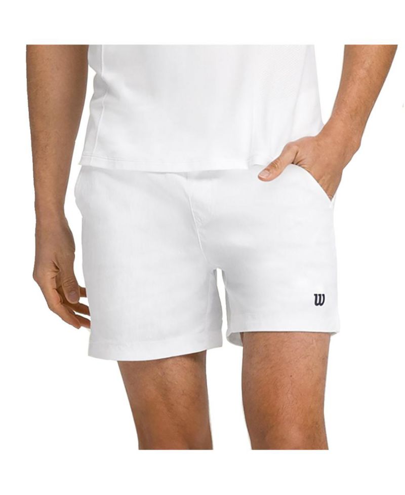 Men's Volley 6 Inch Bright White Mens Tennis Shorts
