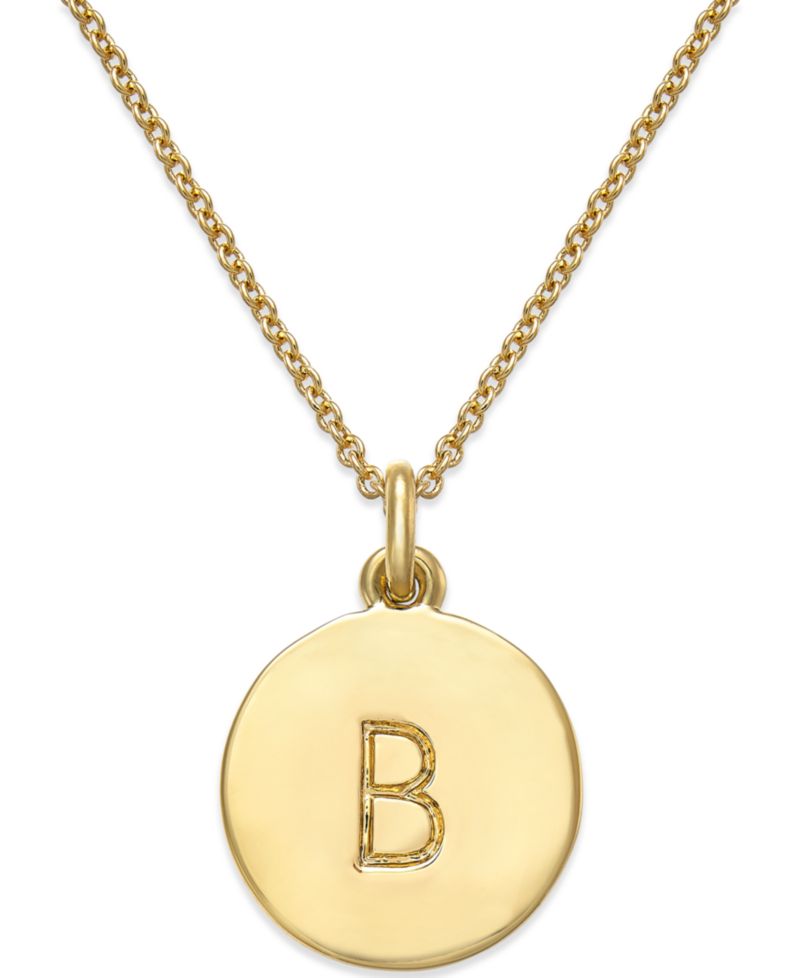 gold plated Initials Pendant Necklace, 17" + 3" Extender