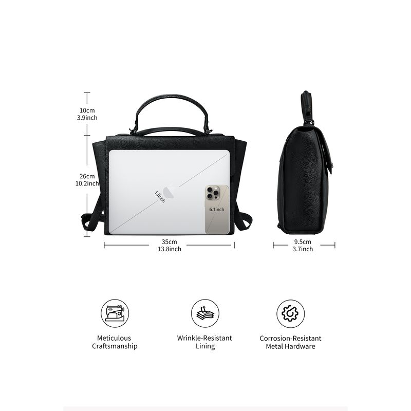 Women's Potter Water-Resistant Leather Convertible 13" Laptop Backpack