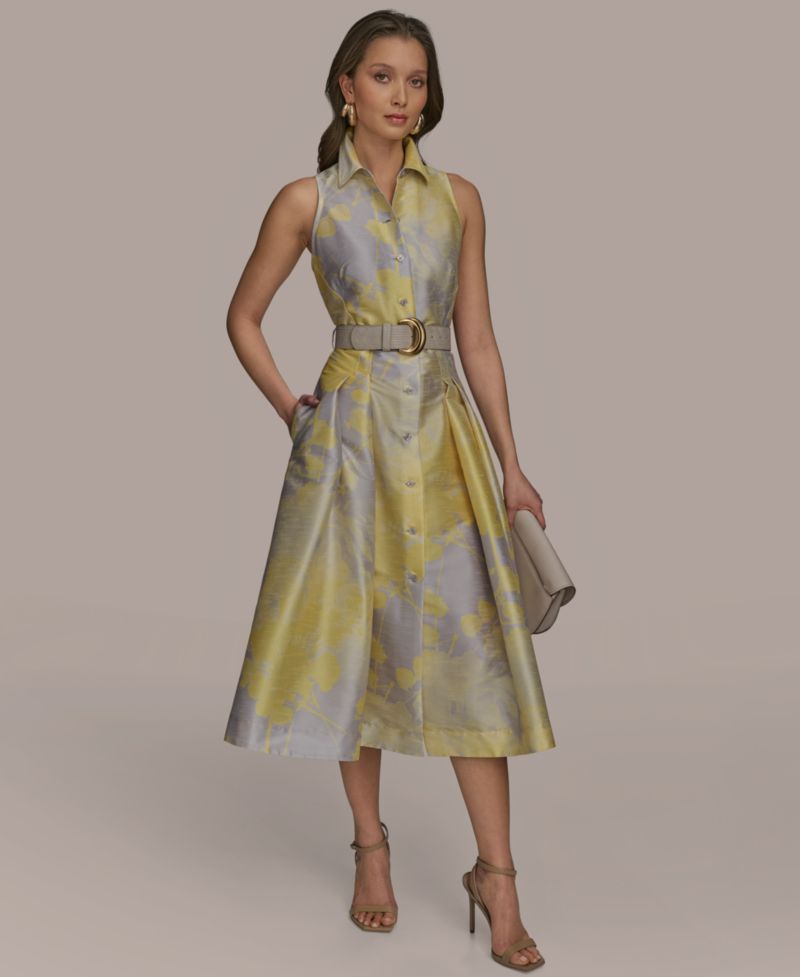 Women's Printed Fit & Flare Shirt Dress