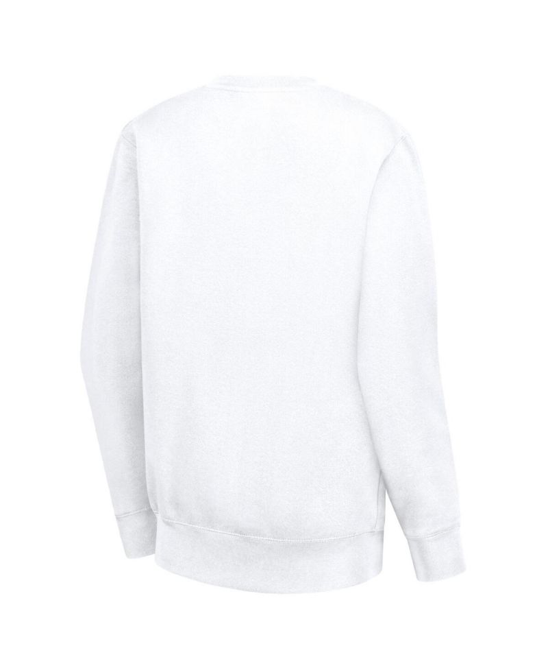 Women's White Los Angeles Kings Team Logo Tri-Blend Fleece Pullover Sweatshirt