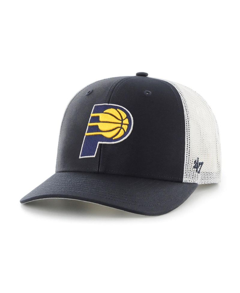 Men's Navy Indiana Pacers Primary Logo Trucker Adjustable Hat