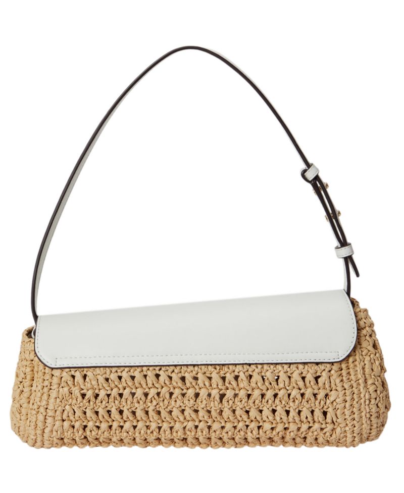 Tasha Straw Small East-West Shoulder Bag
