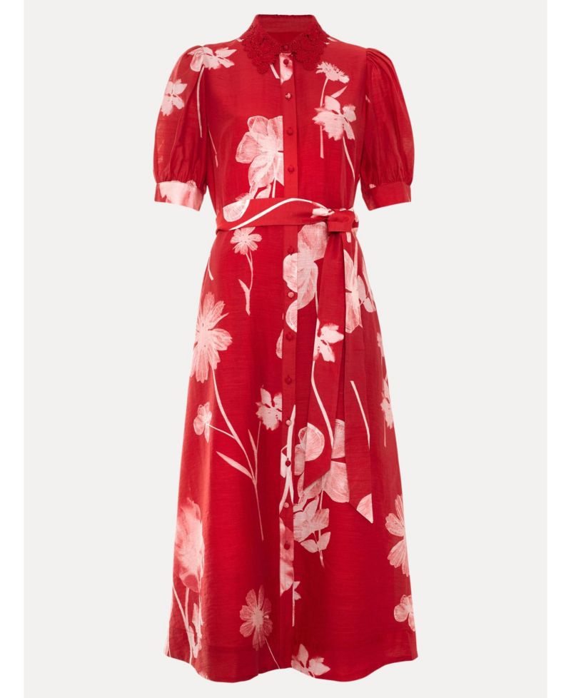 Women's Delphine Floral Midi Short-Sleeve Dress