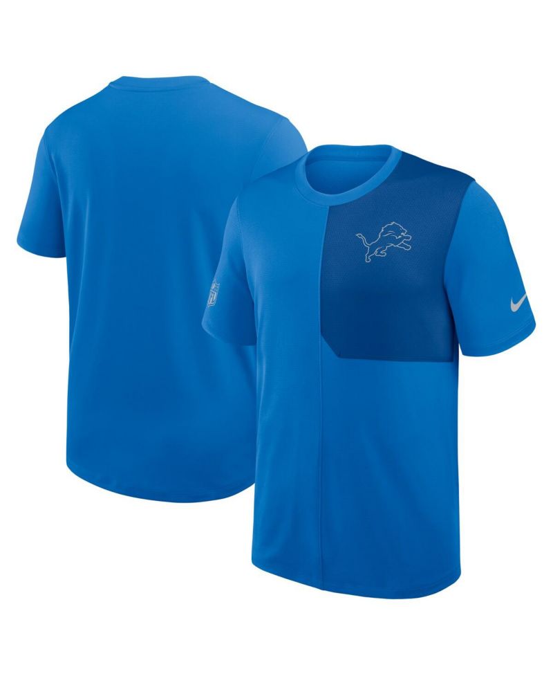 Men's Blue Detroit Lions Sideline UV Performance Coach T-Shirt