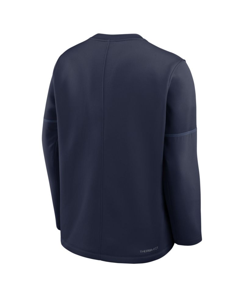 Men's Navy North Carolina Tar Heels 2026 Sideline Coaches Therma-FIT Long Sleeve T-Shirt