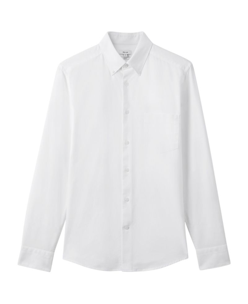 Men's Greenwich Slim-Fit Button-Down Collar Cotton Oxford Dress Shirt