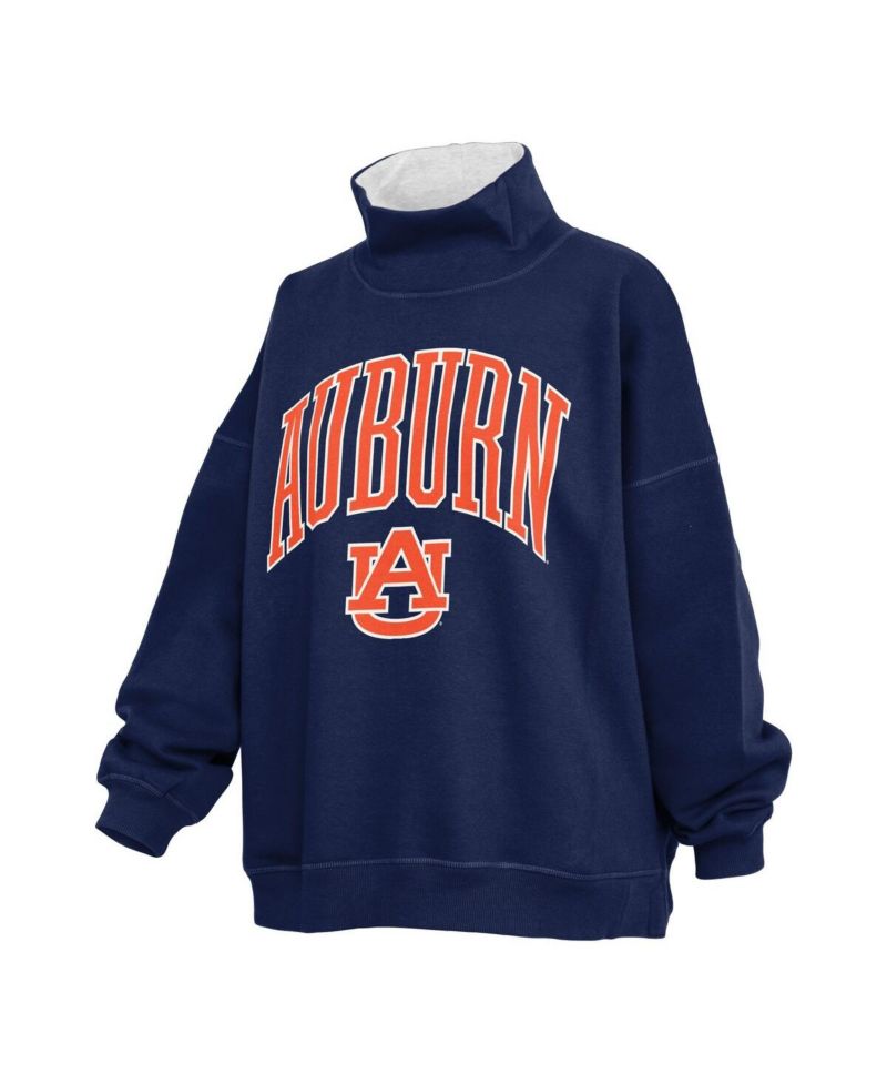 Women's Navy Auburn Tigers Oversized Mock Neck Sweatshirt