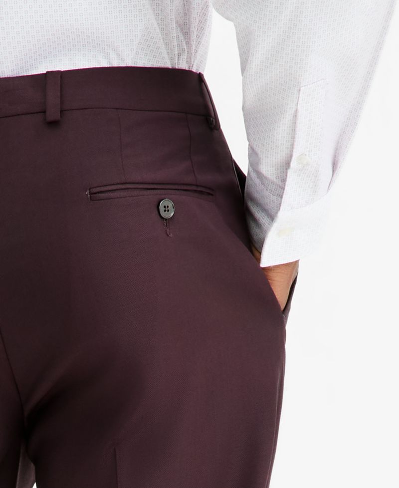 Men's Slim-Fit Wool-Blend Suit Pants