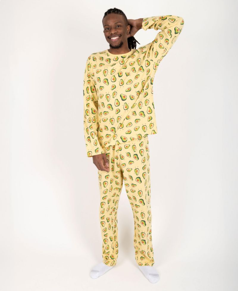 Men's Matching Family Two Piece Cotton Long Sleeve Loose Fit Pajamas