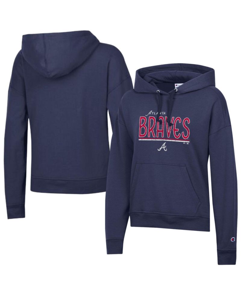 Women's Navy Atlanta Braves Vintage Power Blend Hoodie