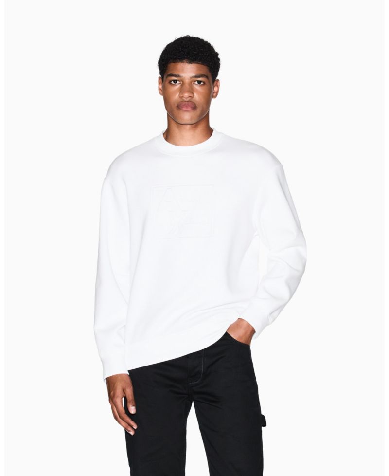 Men's Tonal Grid Box Crewneck Sweatshirt