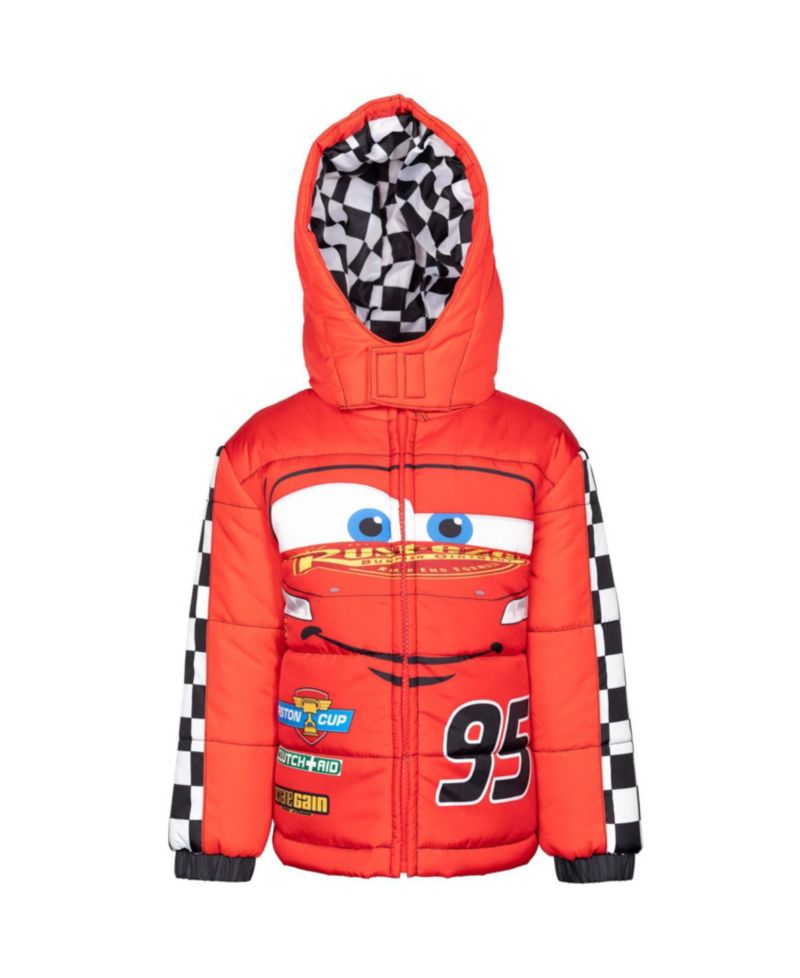 Big Boys Pixar Lightning McQueen Zip Up Winter Coat Puffer Jacket
