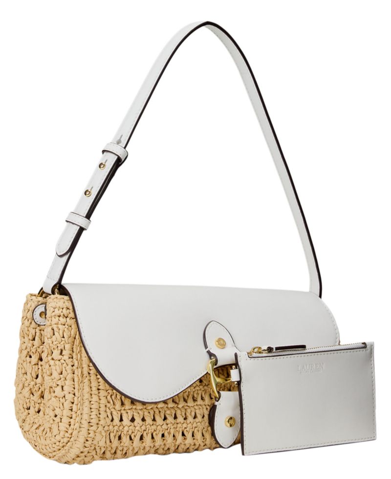Tasha Straw Small East-West Shoulder Bag