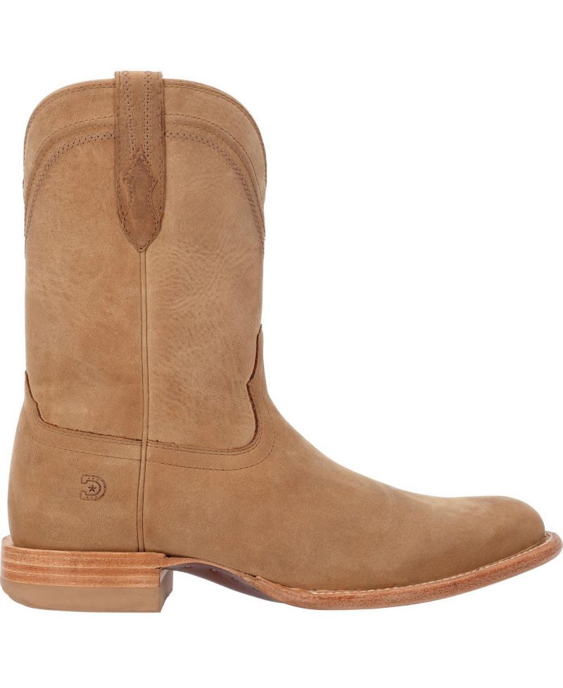 Men's Santa Fe Full-Grain Leather Mid Calf Round Toe Roper Boots