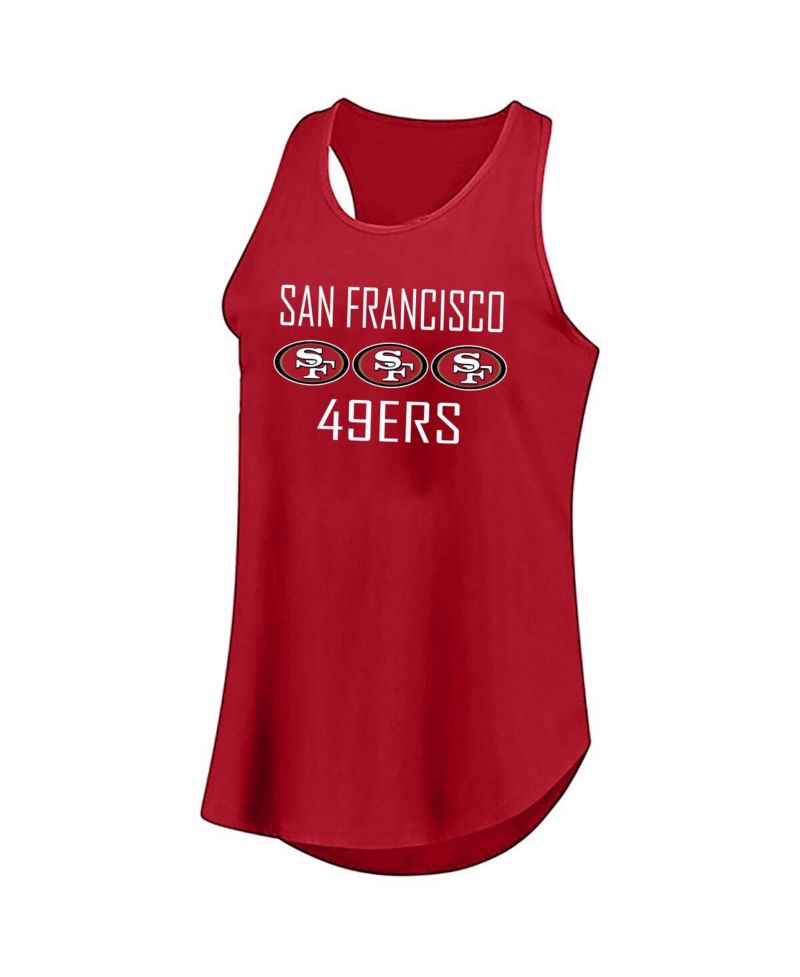 Women's Christian McCaffrey Scarlet San Francisco 49ers Plus Size Name & Number Tank Top