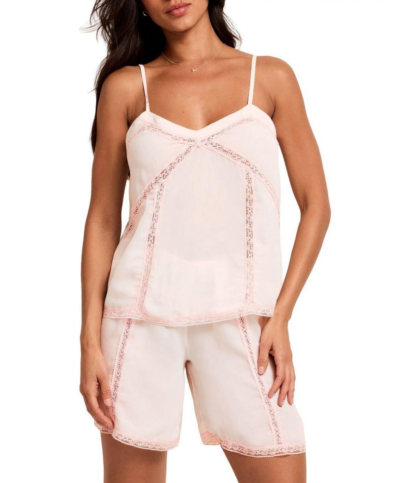 Women's Aniella Floral Lace-Trim Cami and Bermuda Shorts Set