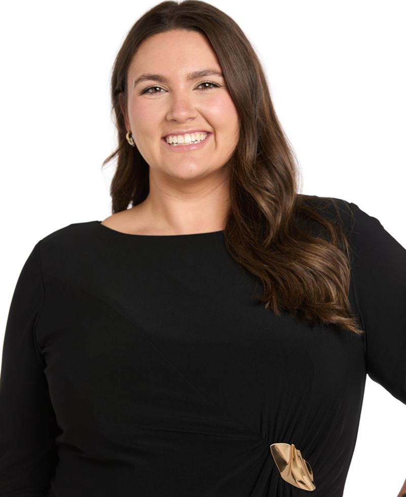 Plus Size Side Buckle Boat Neck Dress