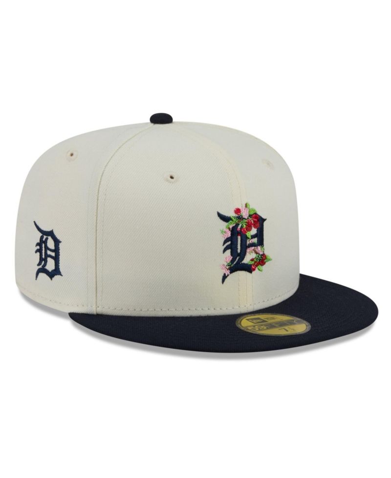 Men's White/Navy Detroit Tigers Blossom 59FIFTY Fitted Hat