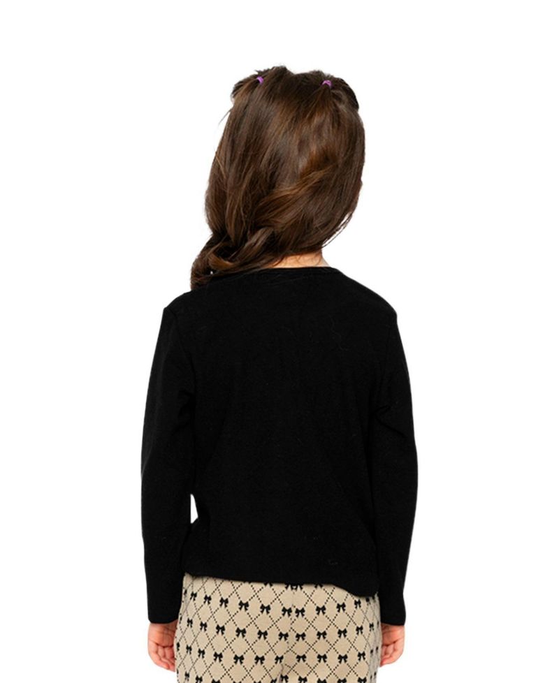 Little and Big Girl 6- 14 Brushed Rib Crew Neck Top