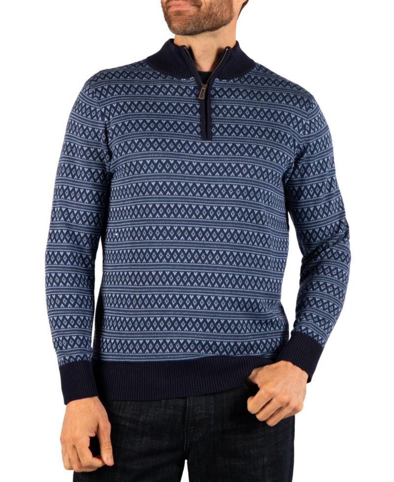 Men's Fairisle Quarter Zip Sweater