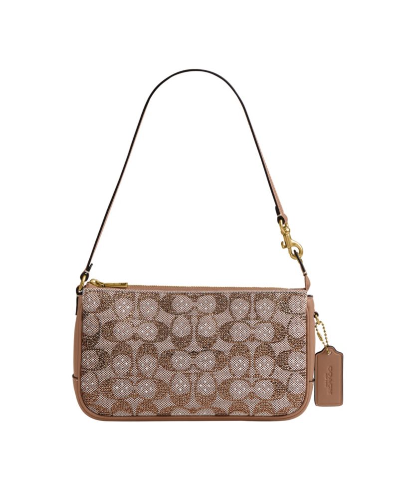 Plaza Small Crystal Signature Jacquard Shoulder Bag