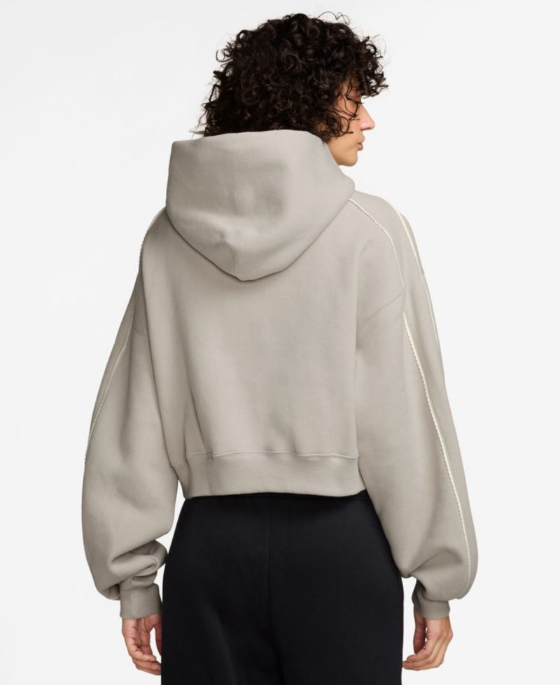 Women's Studio Fleece Oversized Scallop-Trim Hoodie