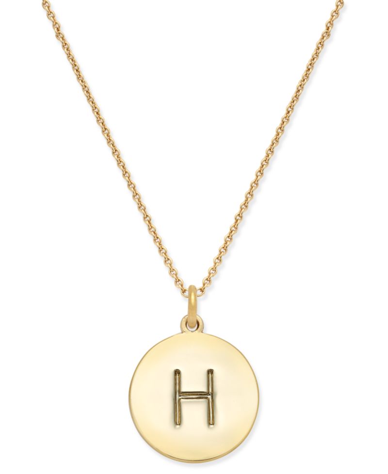 gold plated Initials Pendant Necklace, 17" + 3" Extender