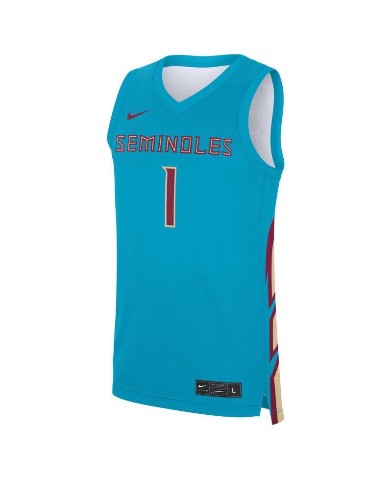 Men's 1 Turquoise Florida State Seminoles Alternate Replica Jersey