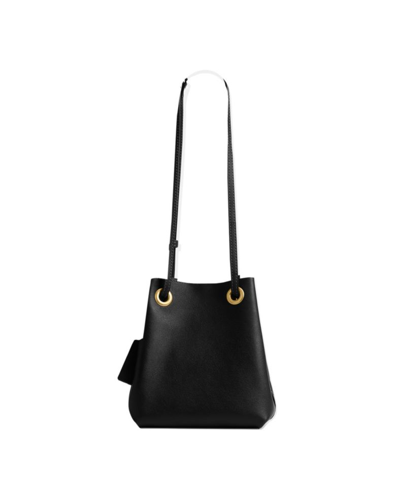 Jade Small Leather Drawstring Crossbody Bag