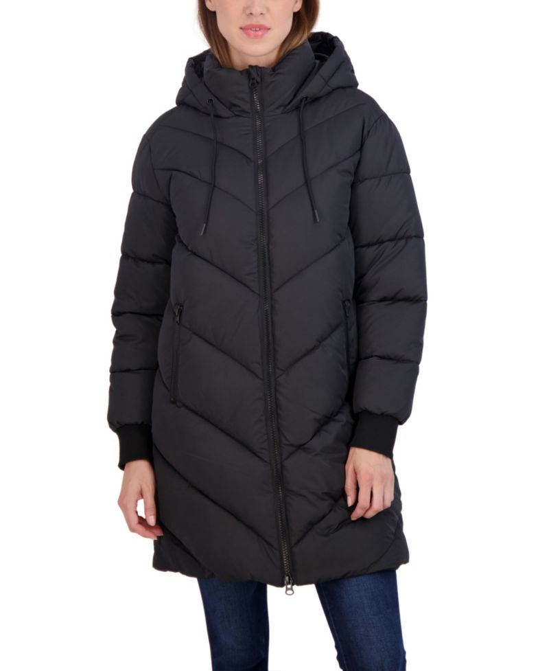 Women's 3/4 Puffer Jacket with Hood