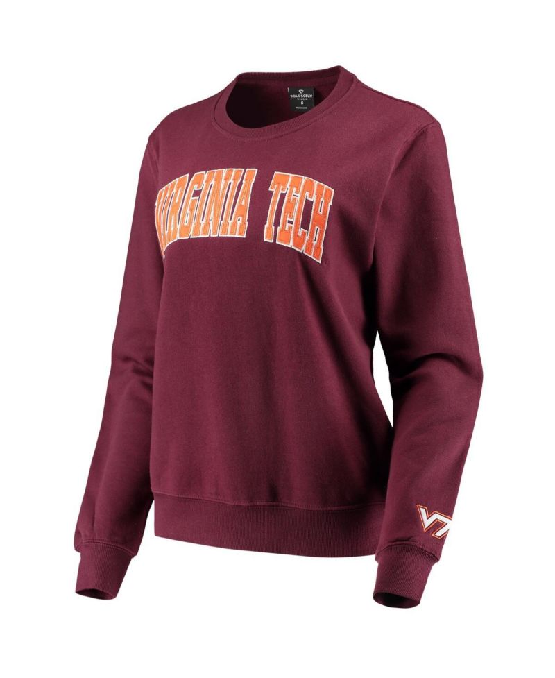 Women's Maroon Virginia Tech Hokies Campanile Pullover Sweatshirt