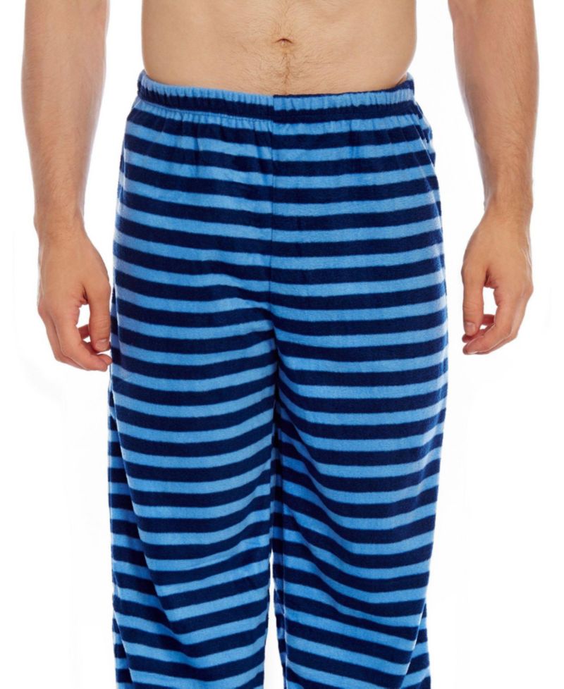 Mens Striped Micro Fleece Pants