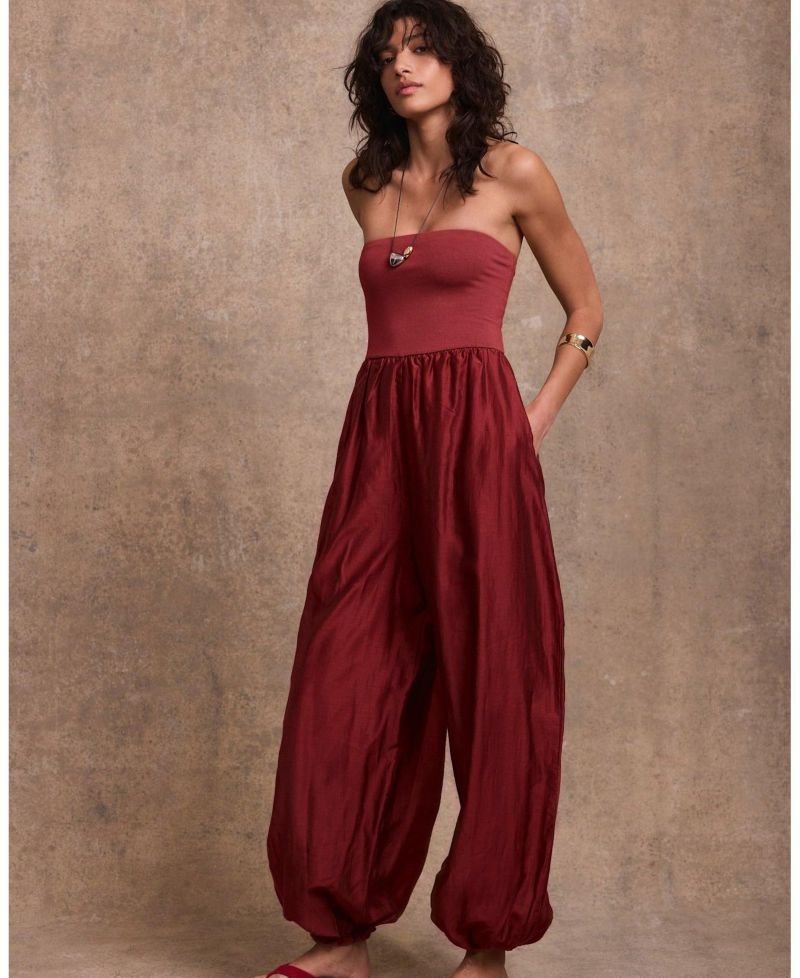 Women's Bandeau Balloon Pull-On Jumpsuit