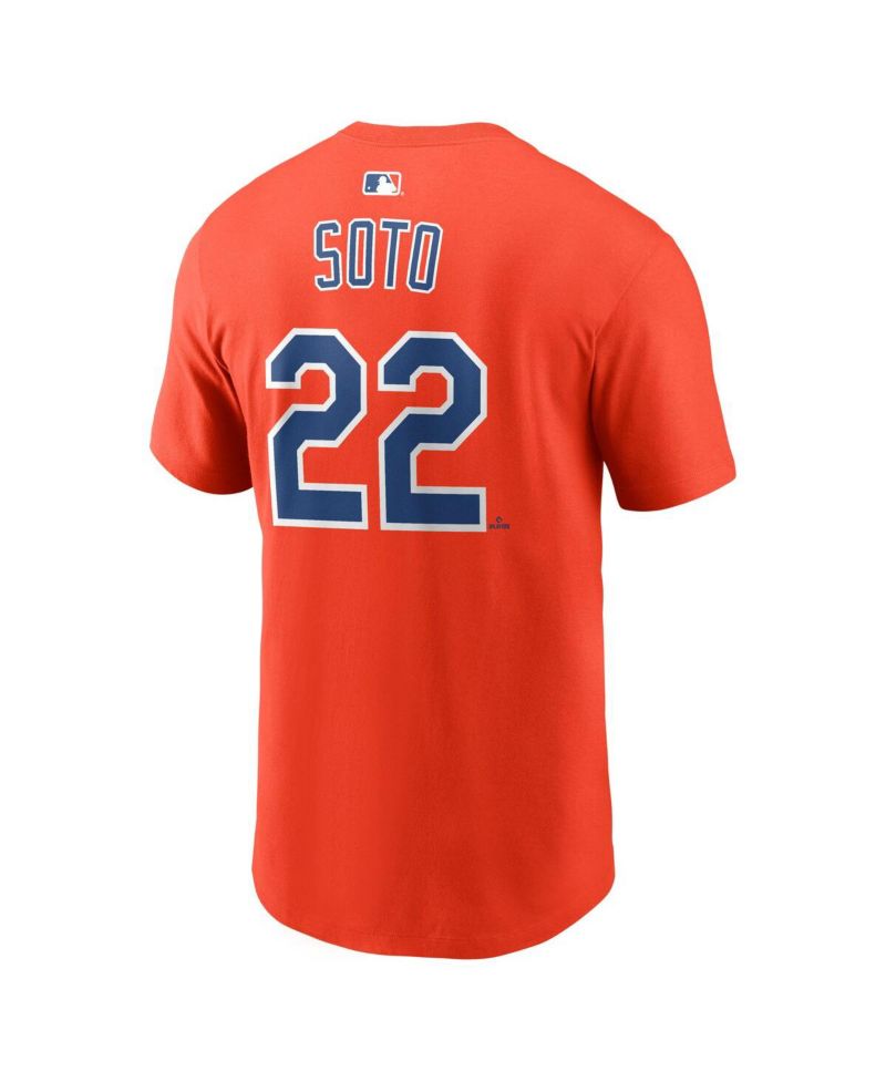 Men's Juan Soto Orange New York Mets Name & Number T-Shirt