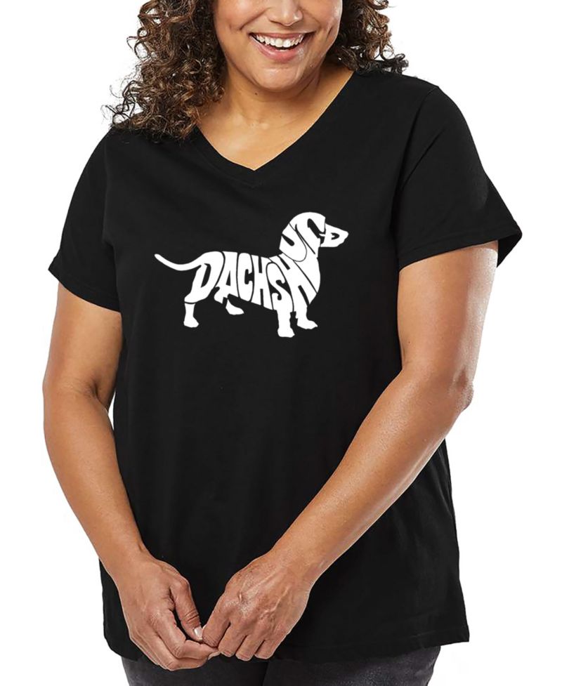 Plus Size Dachshund Word Art V-Neck T-Shirt