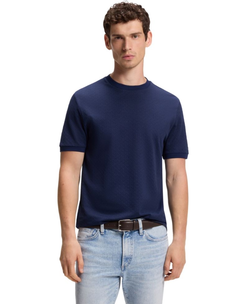 Men's Cotton-Silk Jacquard Regular-Fit T-Shirt